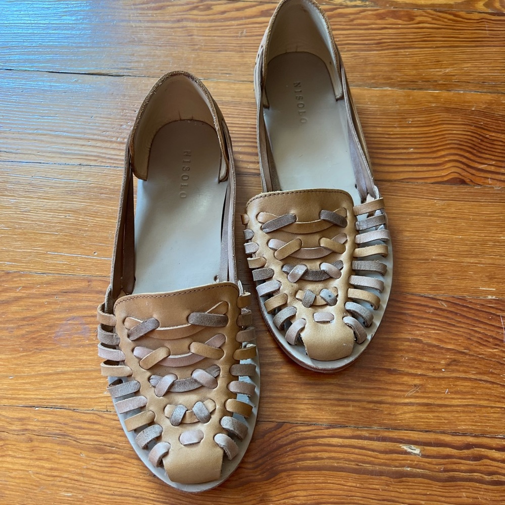 Nisolo Women's Brown Leather Huarache Sandals